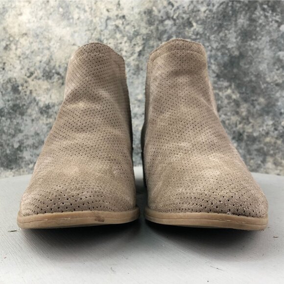 Dolce Vita Women's Size 8 Tivon Taupe Brown Suede Block Heel Ankle Booties Boots - Picture 2 of 16
